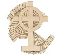 10x Wooden Grave Stone Celtic Thin Cross Craft Shape 3mmPly Halloween Decoration(20 x 14cm,No Hole)