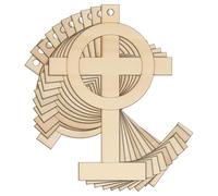 10x Wooden Grave Stone Celtic Thin Cross Craft Shape 3mmPly Halloween Decoration(5 x 3.5cm,Hole Top Centre)