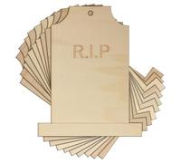 10x Wooden Grave Stone with RIP Craft Shape 3mm Ply Halloween Decoration Death(5 x 3.5cm,Hole Top Centre)
