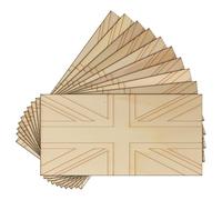 10x Wooden Great Britan Union Jack Flat Craft Shape 3mm Ply Flags of The World(12 x 24cm,No Hole)