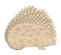 10x Wooden Hedgehog European Comic Craft Shape 3mm Ply Wildlife Animals(6 x 10.8cm,2 Holes Top Corners)