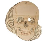 10x Wooden Human Skull Acurate Craft Shape 3mm Ply Anatomy(20 x 13.6cm,Hole Top Centre)