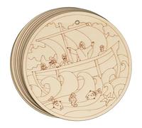 10x Wooden Jesus Calms Storm Disk Craft Shape 3mm Ply Bible Stories Christian(4 x 4cm,Hole Top Centre)