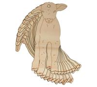 10x Wooden Lamb Standing Relistic Front on Craft Shape 3mm Ply Farm Animals(8 x 4cm,Hole Top Centre)