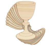 10x Wooden Medieval Chalice Simple Craft Shape 3mm Ply Historic Medieval Goblet(18 x 9cm,No Hole)