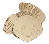10x Wooden Mouse Face Front Craft Shape 3mm Ply House Wildlife(12 x 14.4cm,No Hole)