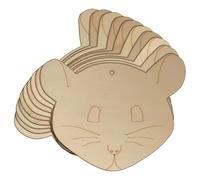 10x Wooden Mouse Face Front Craft Shape 3mm Ply House Wildlife(20 x 24cm,Hole Top Centre)
