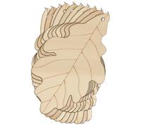 10x Wooden Oak Leaves Craft Shapes 3mm Plywood Tree English Quercus Robur Leaf(8 x 6.2cm,Hole Top Centre)