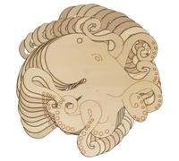 10x Wooden Octopus Hunting Craft Shapes 3mm Plywood Nautical Sealife Mollusca(4 x 4cm,Hole Top Centre)