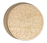10x Wooden Pentecost Christian Image Disks Craft Shape 3mm Ply Dove in Flame(20 x 20cm,No Hole)