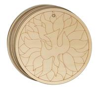 10x Wooden Pentecost Christian Image Disks Craft Shape 3mm Ply Dove in Flame(6 x 6cm,Hole Top Centre)
