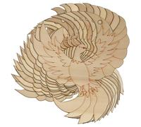 10x Wooden Phoenix Flying Front Veiw Craft Shape 3mm Ply Fantasy Mythology(15 x 12.9cm,Hole Top Centre)