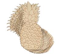 10x Wooden Pineapple Whole Fruit Craft Shape 3mm Ply Tropical Food Plant Vine(15 x 7.2cm,No Hole)