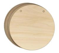 10x Wooden Plain Round Circles Craft Shapes 3mm Plywood(15 x 15cm,2 Holes Top Corners)