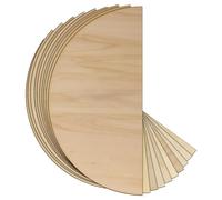 10x Wooden Plain Semi Circle Craft Shape 3mm Ply Geometric Half Circle(20 x 10cm,No Hole)