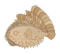 10x Wooden Pufferfish Sideon Craft Shape 3mm Ply Sealife Fish Aquarium(18 x 32.8cm,No Hole)