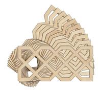 10x Wooden Ribbon Celtic Knot Craft Shape 3mm Ply Geometric Patterns(8 x 17.2cm)