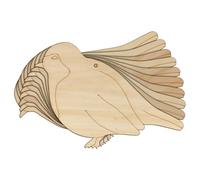 10x Wooden Robin Perching Craft Shape 3mm Plywood Winter Bird Animal Native(6 x 8.4cm,Hole Top Centre)