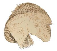 10x Wooden Shetland Pony Horse Head Craft Shapes 3mm Plywood(4 x 4.8cm,No Hole)
