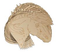 10x Wooden Shetland Pony Horse Head Craft Shapes 3mm Plywood(8 x 9.6cm,Hole Top Centre)