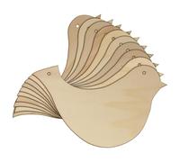 10x Wooden Simple Bird Craft Shape 3mm Ply Hanging Decoration(10 x 16.5cm,2 Holes Top Corners)