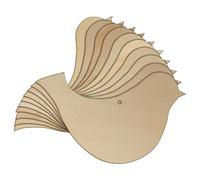 10x Wooden Simple Bird Craft Shape 3mm Ply Hanging Decoration(12 x 19.8cm,Hole Top Centre)