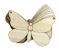 10x Wooden Simple Butterfly Craft Shape in 3mm Ply(10 x 15cm,2 Holes Top Corners)