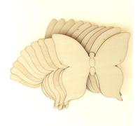 10x Wooden Simple Butterfly Style E Craft Shapes 3mm Plywood Insect and Wildlife(10 x 11.4cm,No Hole)