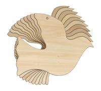 10x Wooden Simple Dove Flying Plain Craft Shapes 3mm Plywood Peace an Love Bird(4 x 5cm,Hole Top Centre)