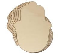 10x Wooden Simple Hamsa Hand Craft Shape 3mm Ply Religious Islamic Five Miriam Fatima Hamesh Judaism(18 x 13.7cm,No Hole)