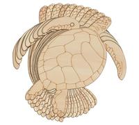 10x Wooden Swimming Green Sea Turtle Craft Shape 3mm Plywood Sea Life(18 x 18cm,Hole Top Centre)