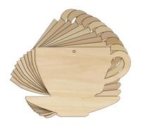 10x Wooden Tea Cup Craft Shape 3mm Ply Style A(12 x 18.2cm,Hole Top Centre)