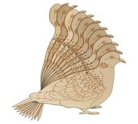 10x Wooden Turtle Dove Side on Craft Shape 3mm Ply Birds Shape(6 x 10.8cm,Hole Top Centre)