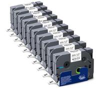 10x XemaX Etikettenband Kompatibel für Brother P-Touch Bänder 9mm TZe-221 TZ-221 Schriftbänder Schwarz auf Weiß Etiketten Kassette für Brother P-Touch PT-E110 H100R H110 H101C H108 E100 H100LB H105