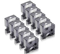 10x XemaX Label Tape Compatible for Dymo D1 45013 A45013 45013s Dymo D1 12mm Adhesive Labels for Labeling Machine Dymo Labelmanager 160 280 360D LabelPoint 100 200, Black on White