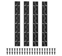 10x1.2 Inch Piano Hinge 4 Pack Heavy Duty 304 Stainless Steel Continuous Hinges with Pre-Drilled Holes for Gates Doors Cabinets Wooden Boxes Boats - Black Finish