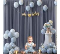 10x10 Charcoal Backdrop Curtain for Parties Wedding Wrinkle Free Silver Grey Photo Curtains Backdrop Drapes Fabric Decoration for Birthday Party Baby Shower 5ft x 10ft,2 Panels