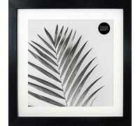 10x10 For 8x8 Photo - GLASS Window - Black Modern Oxford Premium Square Photo Frame With Soft Cream Mount