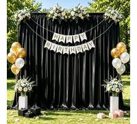 10x10 ft Black Sequin Backdrop Curtain for Parties, Wrinkle Free Glitter Backdrop Drapes 2 Panels 5x10FT Shimmer Back Drop Cloth for Birthday, Wedding, Graduation Background
