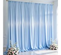 10x10 ft Blue Glitter Backdrop Curtain for Parties, Wrinkle Free Glitter Photo Backdrop Drapes 2 Panels 5x10FT Shimmer Back Drop Cloth for Baby Sower Wedding Birthday Photography Background Decor
