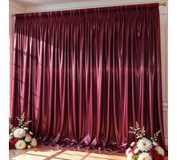 10x10 ft Burgundy Glitter Backdrop Curtain for Parties, Wrinkle Free Glitter Photo Backdrop Drapes 2 Panels 5x10FT Shimmer Back Drop Cloth for Wedding Birthday Christmas Photography Background Decor