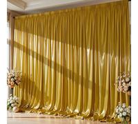 10x10 ft Dark Gold Glitter Backdrop Curtain for Parties, Wrinkle Free Glitter Photo Backdrop Drapes 2 Panels 5x10FT Shimmer Back Drop Cloth for Wedding Birthday Christmas Photography Background Decor
