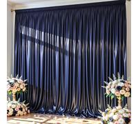 10x10 ft Navy Blue Glitter Backdrop Curtain for Parties, Wrinkle Free Glitter Photo Backdrop Drapes 2 Panels 5x10FT Shimmer Back Drop Cloth for Wedding Birthday Christmas Photography Background Decor