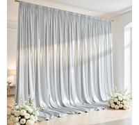10x10 ft Silver Glitter Backdrop Curtain for Parties, Wrinkle Free Glitter Photo Backdrop Drapes 2 Panels 5x10FT Shimmer Back Drop Cloth for Wedding Birthday Stage Photography Background Decor