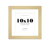 10x10" Gold Square Frame With Mount for 8x8" Pictures 28mm Edge Frame Display with Wall Hooks and Kickstand, 1 Pack