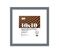 10x10 Grey Picture Frame with Mount for 8x8 Photos, Prints - Modern Square Wall Frame, 1 Pack