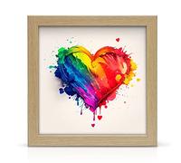 10x10 Inch Square, Oak Wood Wooden Effect Photo/picture Frames For Wall Mount. Made In Uk. Various Sizes Are Available