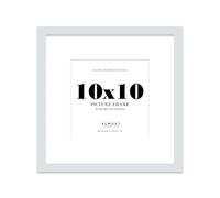 10x10 Light Grey Picture Frame with Mount for 8x8 Photos, Prints - Modern Square Wall Frame, 1 Pack