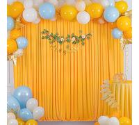 10x10 Marigold Backdrop Curtain for Parties Wrinkle Free Orange Photo Curtains Backdrop Drapes Fabric Decoration for Wedding Birthday Party Baby Shower 5ft x 10ft,2 Panels