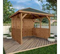 10x10 Mercia Traditional Wooden Gazebo with Side Panels - Pressure Treated